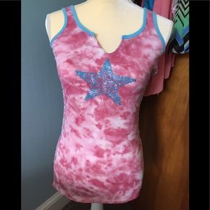 6/$25- Women’s “Pink Cattlelac” Tie Dyed Tank Top